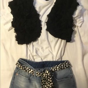 Black little rosette vest
